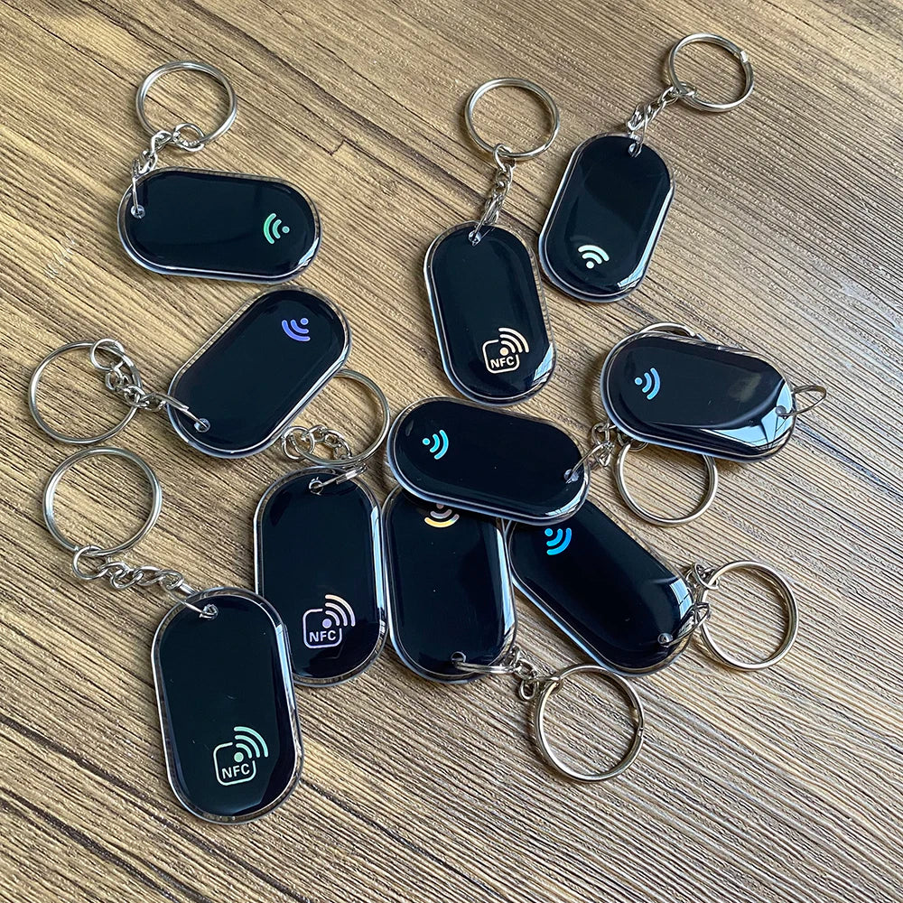 10PCS Epoxy NFC NFC213 Key Tag ISO14443A 13.56MHz RFID NFC Smart Cards Keychain for Sharing Social Media Contact Key tag