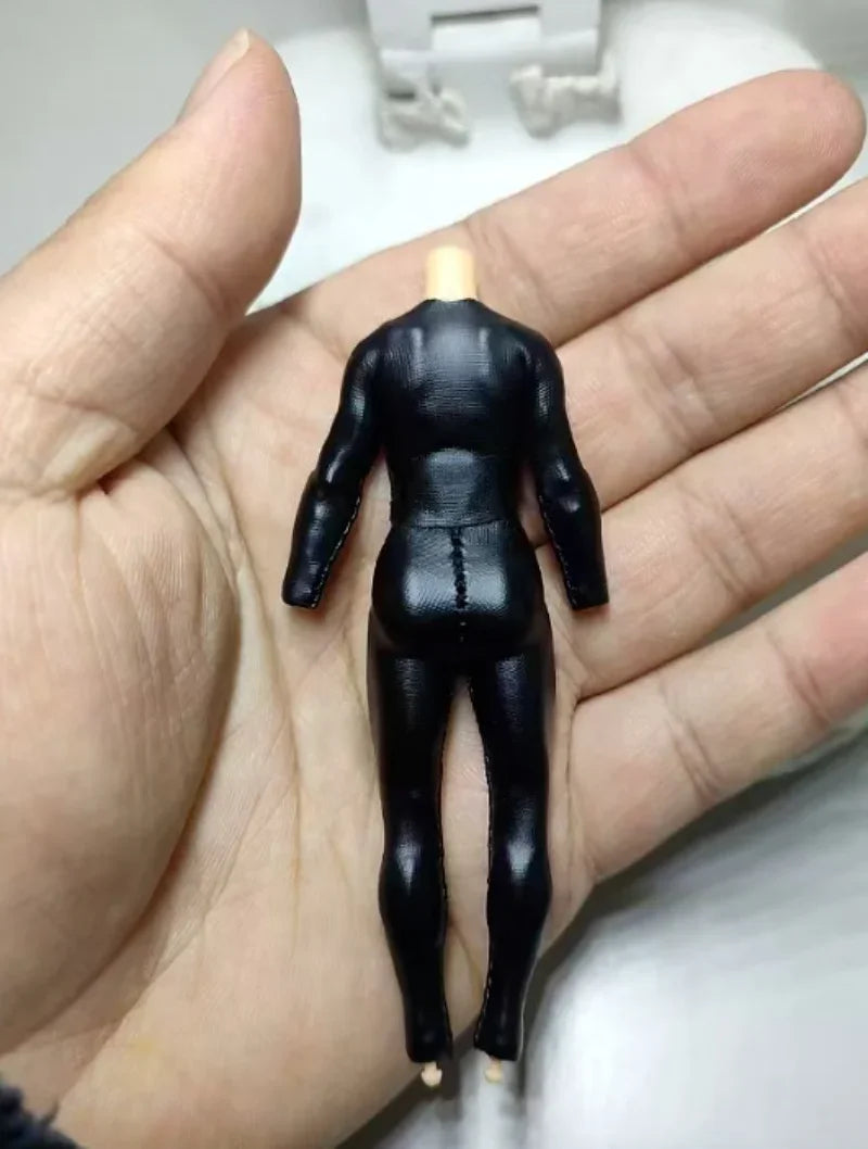 1/18 Scale Black Tight Fitting Suit Set(Top & Pants) Model for 3.75''Female&male