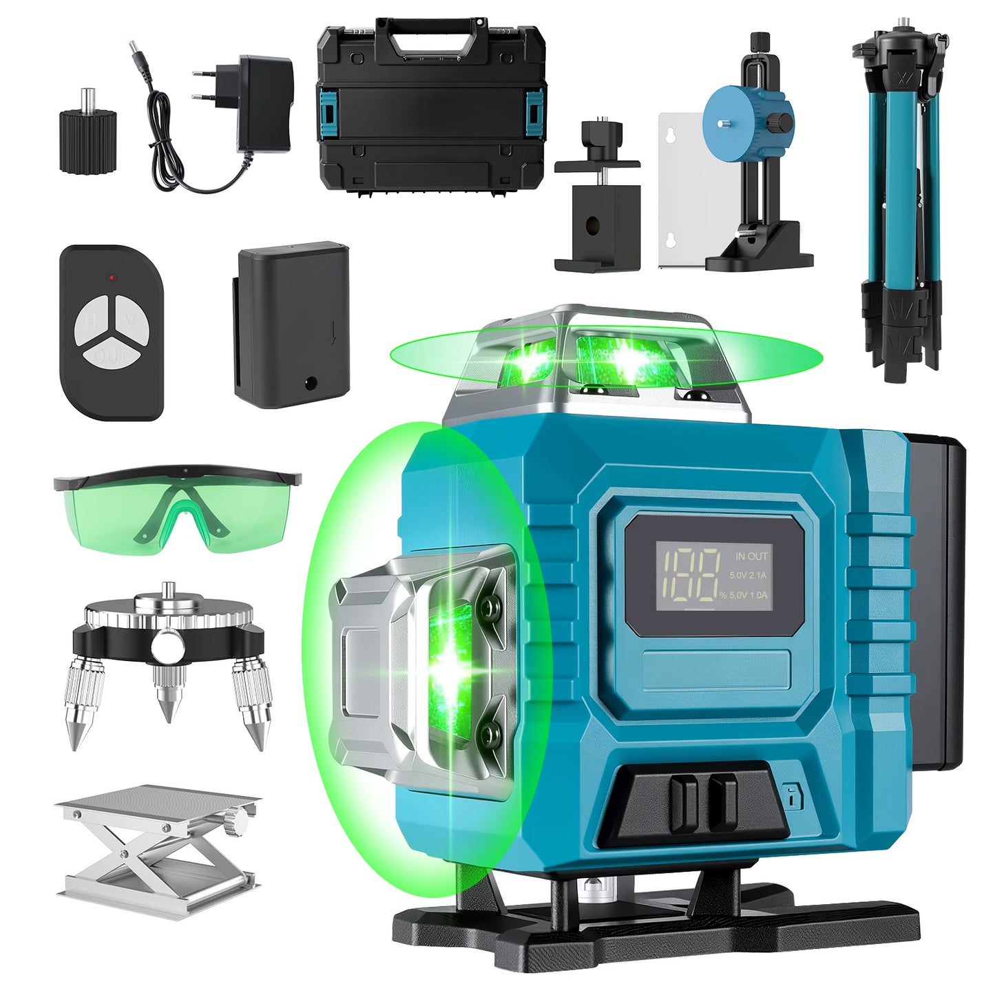 16 Lines 4D Laser Level Green Line SelfLeveling 360 Horizontal & Vertical power Laser level Professional Construction Tools