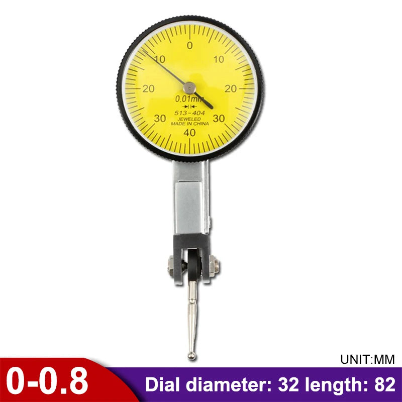 200mm Universal Small Dial Indicator Magnetic Stand Base Holder 0-0.8mm 0.01 Dial Test Comparator For Equipment Calibration