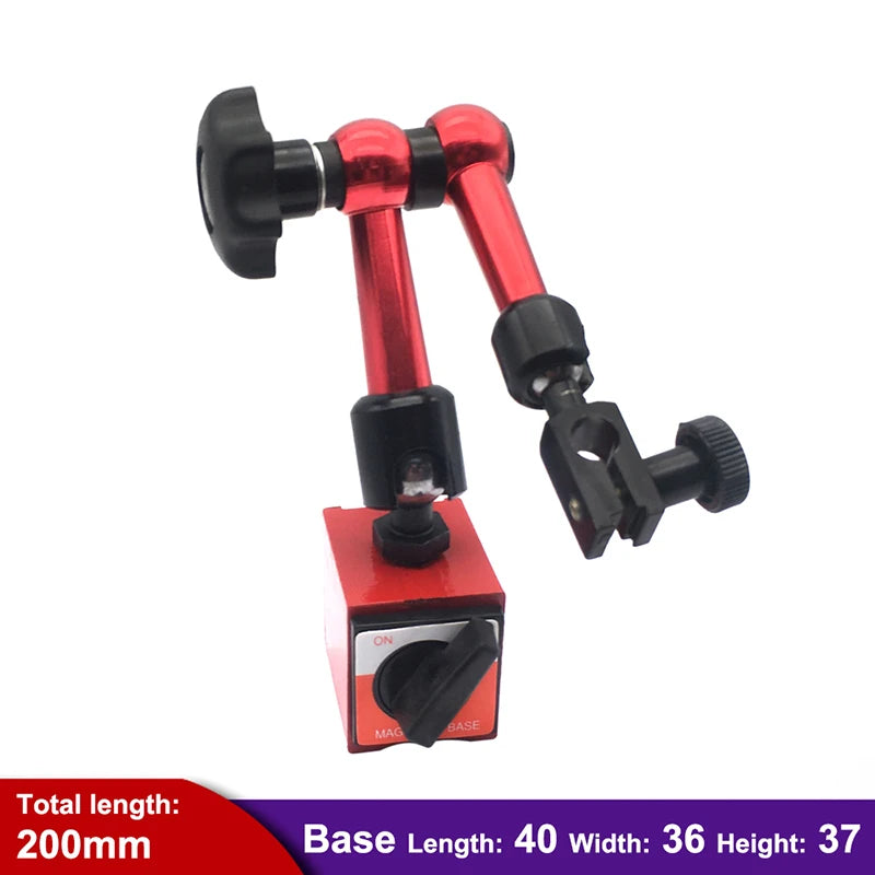 200mm Universal Small Dial Indicator Magnetic Stand Base Holder 0-0.8mm 0.01 Dial Test Comparator For Equipment Calibration