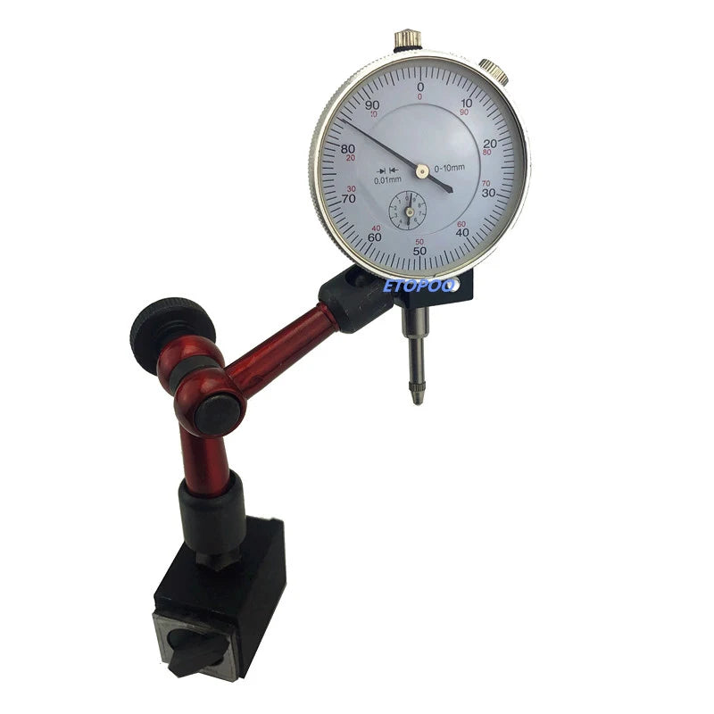 10mm Dial Indicator Magnetic Stand Base Holder 0.8mm Dial Test Comparator For Equipment Calibration Center Finder Measurement
