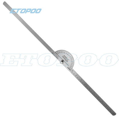 180 Degree 250 x 300mm Stainless Steel Adjustable Double-arm Angle Ruler with Round Head Rotary Protractor steel goniometer