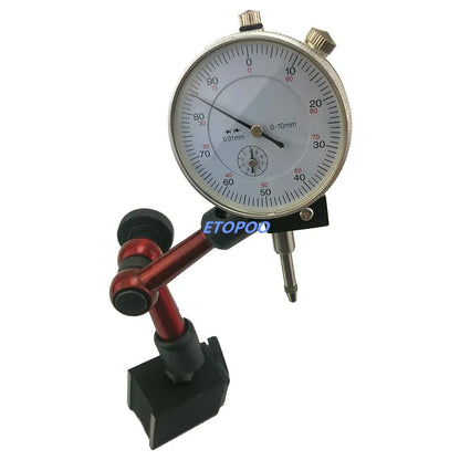 10mm Dial Indicator Magnetic Stand Base Holder 0.8mm Dial Test Comparator For Equipment Calibration Center Finder Measurement