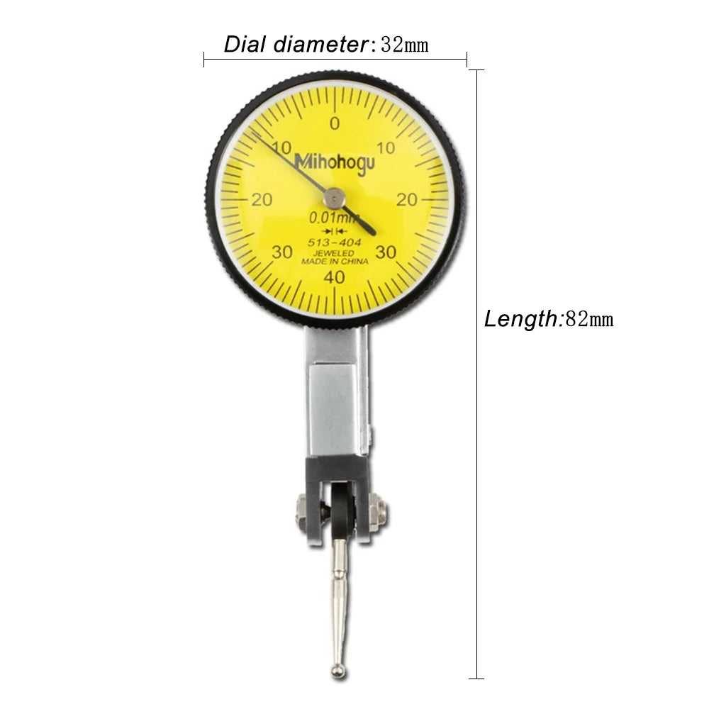 200mm Universal Small Dial Indicator Magnetic Stand Base Holder 0-0.8mm 0.01 Dial Test Comparator For Equipment Calibration
