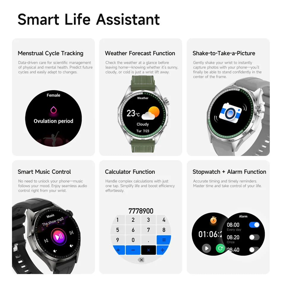 2026 New Watch 6 NFC Bluetooth Call Smart Watches Men GPS Tracking Sports Fitness IP68 Waterproof 1.53inch AMOLED Smartwatch