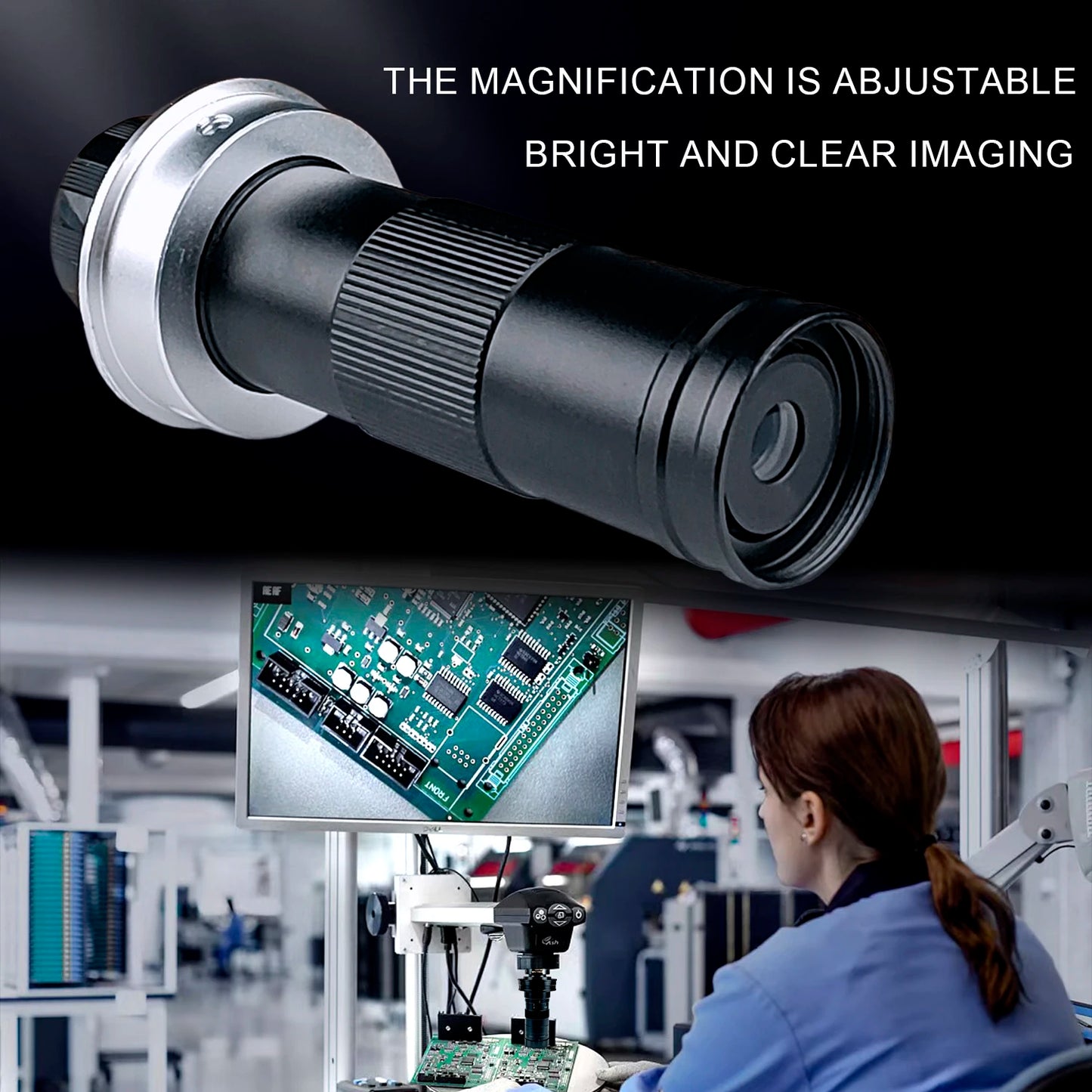 130X 150X 180X 215X zoom C Mount Lens Magnification Adjustable 0.7X~4.5X Optical Zoom Lens For HDMI USB Microscope Camera