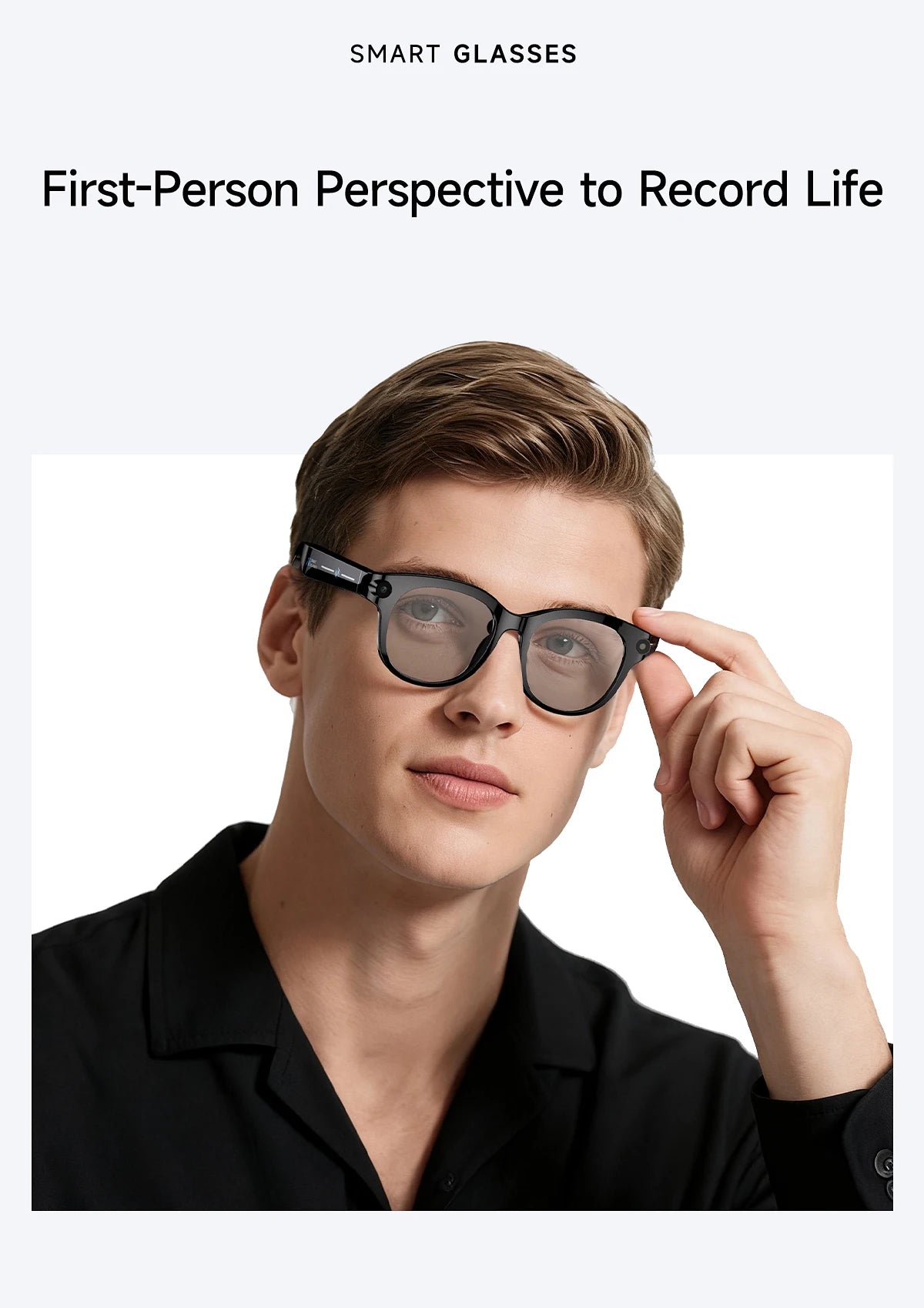 2026 AI Smart Glasses 200W HD Camera 1080P Translation AI Voice Assistant Music Playback LED Flashlight Men Women Smart Glasses