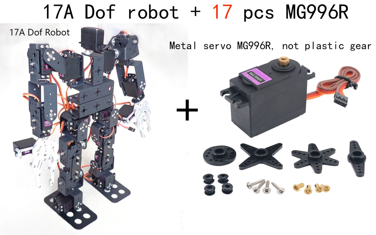 17 DOF Humanoid Robot Frame Educational Robot Kit for Ardunio Robotic Walking Compatible Servo MG996 Programmable Robot DIY Kit