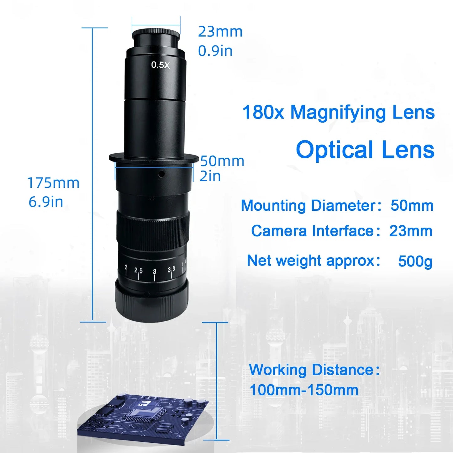 130X 150X 180X 215X zoom C Mount Lens Magnification Adjustable 0.7X~4.5X Optical Zoom Lens For HDMI USB Microscope Camera