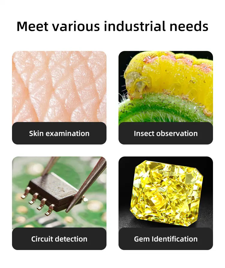 1600X 3in 1 Digital Microscope Camera Portable Electronic Microscope For Soldering LED Magnifier Type-C USB Charge Magnifier