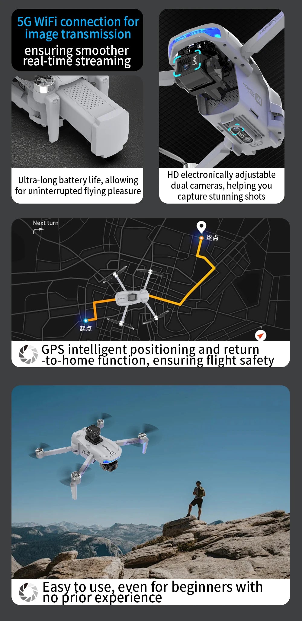 X40 GPS Drone Professional 4K Camera 3-axis gimbal Aerial Optional Obstacle Avoidance Brushless 5G WIFI FPV RC Quadcopter Toys