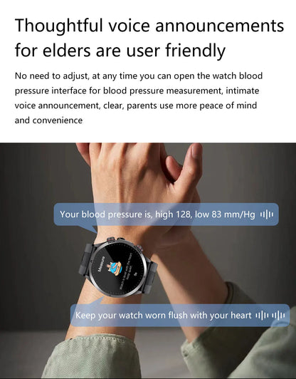 2026 New Upgrade Air Pump Blood Pressure Accurate Measure SmartWatch ECG Micro Physical Examination NFC Airbag Smart Watches Man