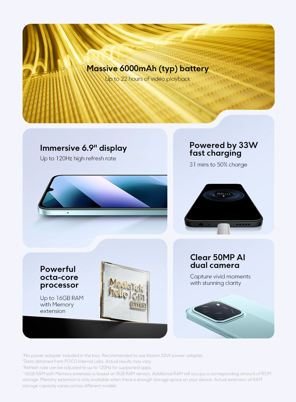 【World Premiere】POCO C85 Global Version Smartphone 128/256GB Helio G81-Ultra 6000mAh battery 6.9