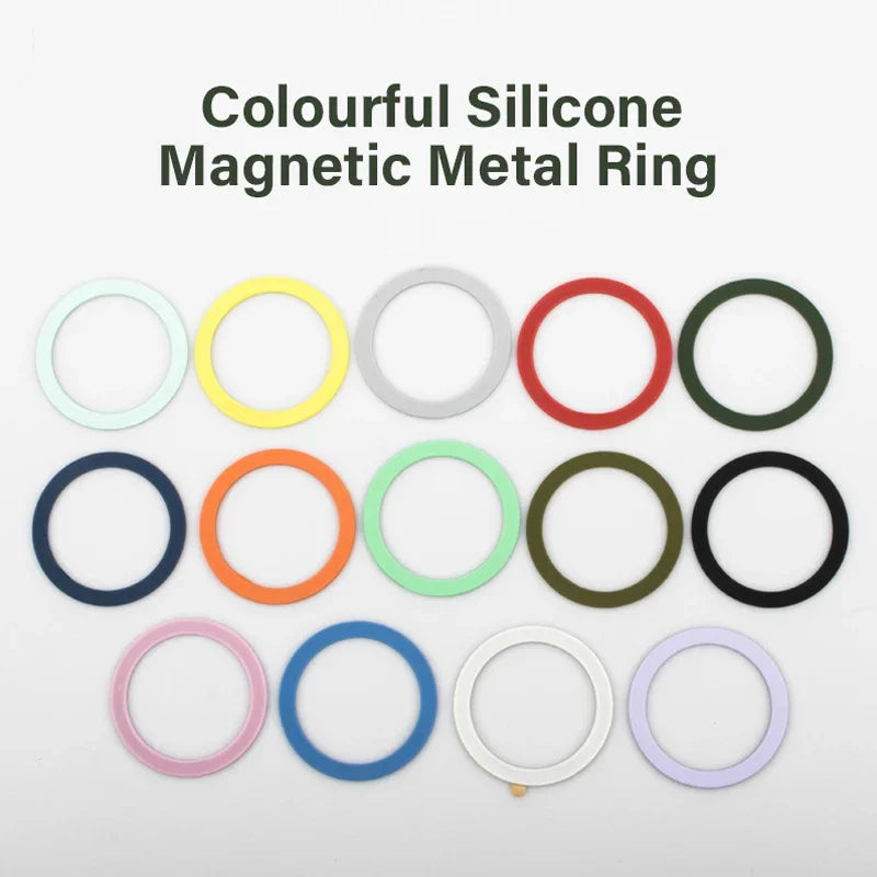 1PCS Magsafe Colourful Silicone Magnetic Metal Ring Universal Sticker Support Wireless Charger Magnetic Patch Sheet for IPhone