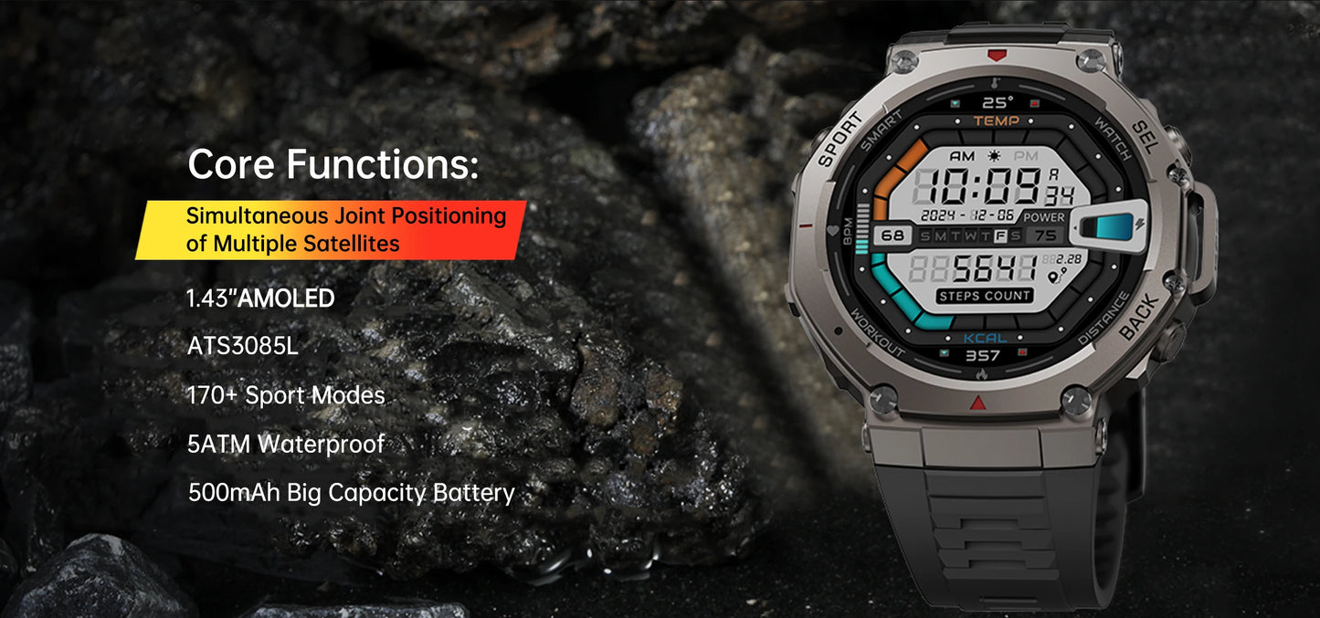 2025 NEW Outdoors Military GPS Smart Watch For Men Sports Compass Smart Watch Waterproof And Anti Drop HD Bluetooth Call Watch