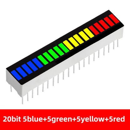 1PC 5/8/10/12/20-Segment Multicolor LED Battery Bar Indicator (Red/White/Blue) - Super Bright for DIY Power Pack Assembly