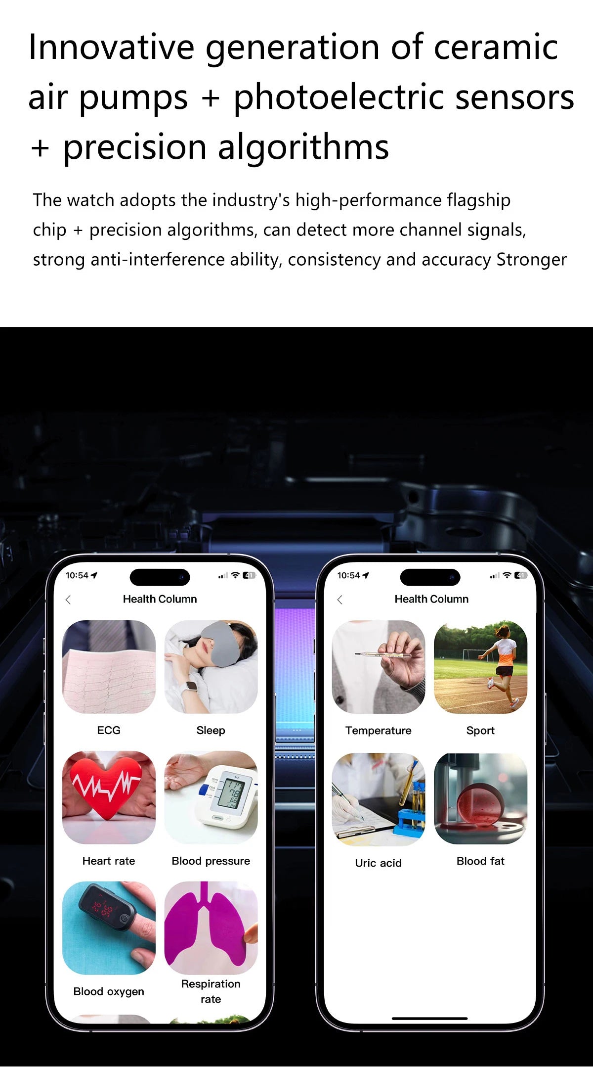 2026 New Upgrade Air Pump Blood Pressure Accurate Measure SmartWatch ECG Micro Physical Examination NFC Airbag Smart Watches Man