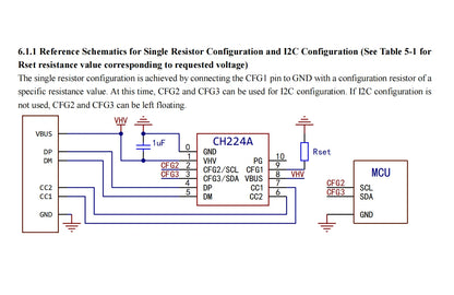 10Pcs/lot CH224 CH224A USB PD3.2 Fast Charging Protocol Receiver Chip