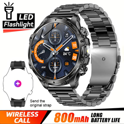 2025 New Men's Outdoor Sports Smart Watch 1.9" HD Touch Screen 800mAh Battery Life 100+ Sports Mode Fitness IPX8 Waterproof