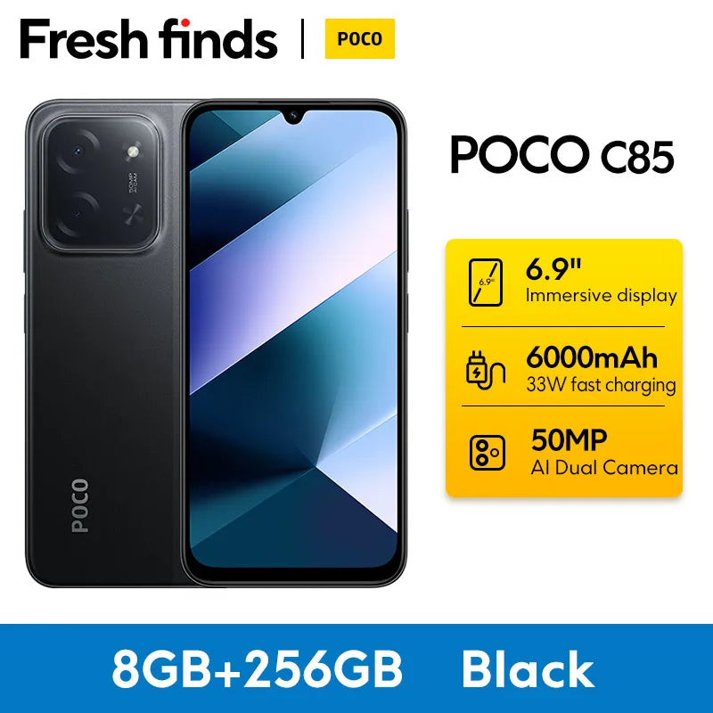 【World Premiere】POCO C85 Global Version Smartphone 128/256GB Helio G81-Ultra 6000mAh battery 6.9