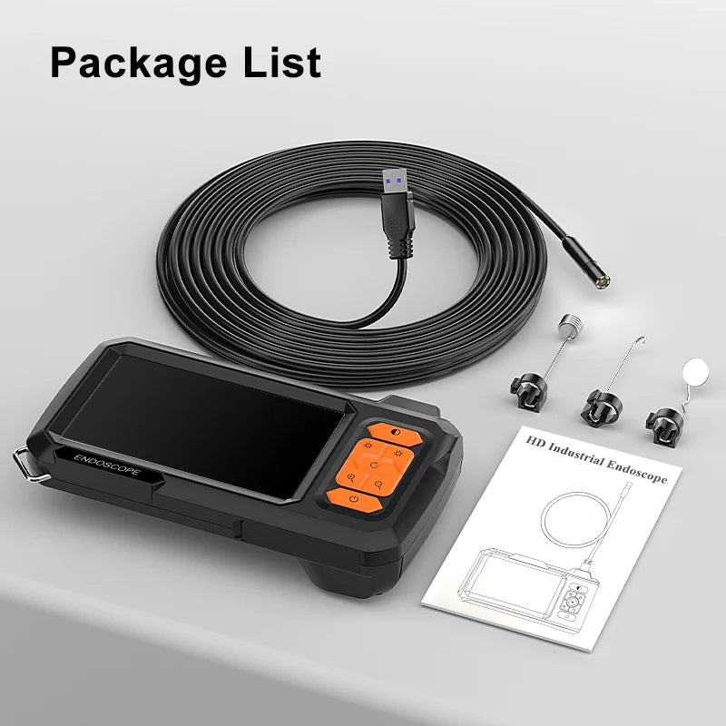 1-100m Cable Endoscope Camera With 4.3'' IPS Screen Split Design 8mm Waterproof Borescope Inspection Pipe Car Engine Sewer 2600m