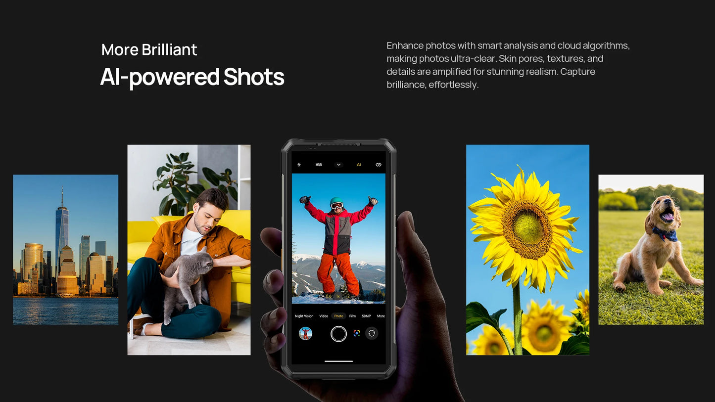 【World Premiere】Ulefone Armor 34 Pro 5G AI Rugged Phone 25500mAh Up to 32GB+512GB Built-in Projector 120Hz 6.95" NFC Smartphone