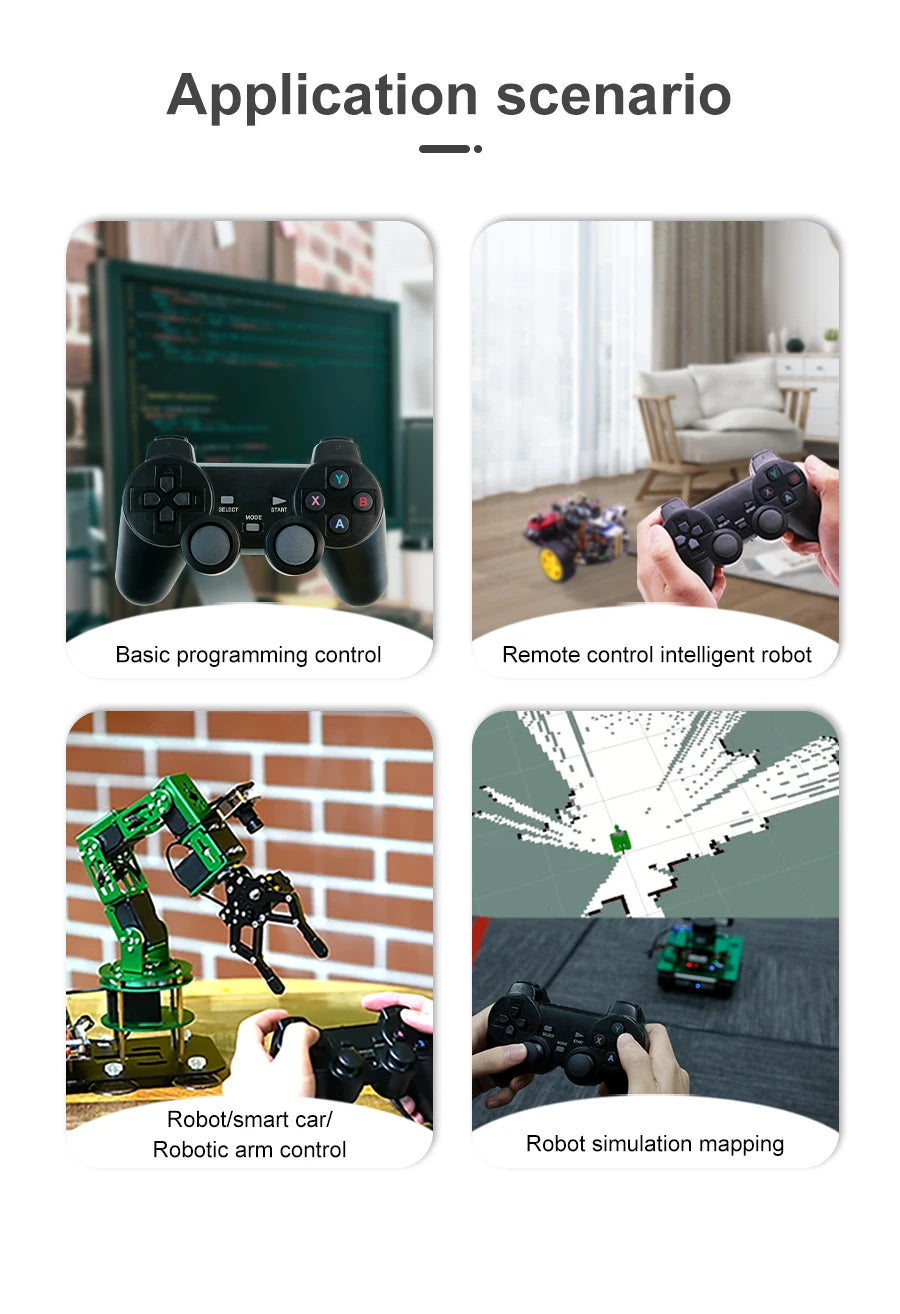 Yahboom PS2 Wired USB Wireless Game Controller Handle for ROS ROS2 Jetson Nano and Raspberry Pi Robots Kit Remote Control APP