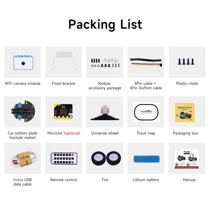 Yahboom Tiny:bit Plus Microbit Robot Car With ESP32 WiFi Camera Module Support APP FPV Control Programmable Toy Kids Coding