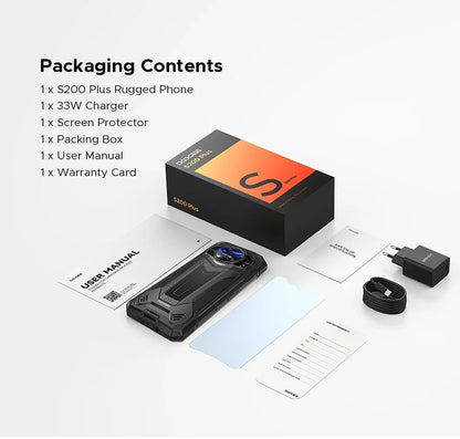 World Premiere DOOGEE S200 Plus 5G AI Rugged Phone Dimensity 7300 1.32" Rear Display 12+512GB 6.72'' 10100mAh Battery Smartphone