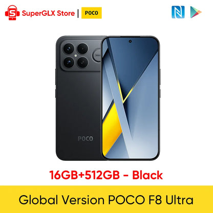 2025 New POCO F8 Ultra Global Version 5G Smartphone Snapdragon 8 Elite Gen 5 6.9" AMOLED Display 50MP 6500mAh 100W HyperCharge