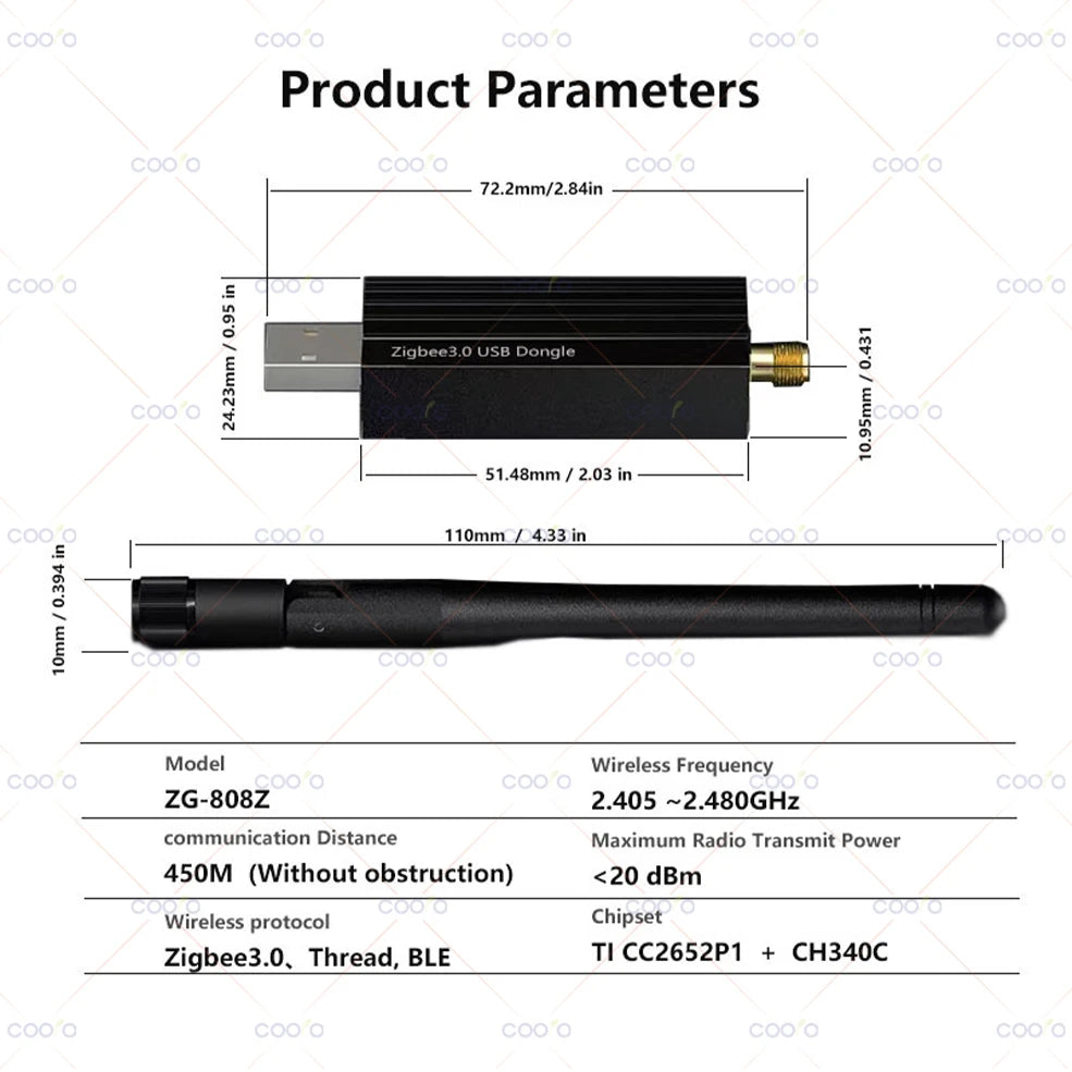 Zigbee 3.0 USB Dongle Plus Universal Zigbee Wireless Gateway Hub Interface Capture Support Home Assistant Zigbee2MQTT