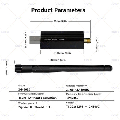 Zigbee 3.0 USB Dongle Plus Universal Zigbee Wireless Gateway Hub Interface Capture Support Home Assistant Zigbee2MQTT