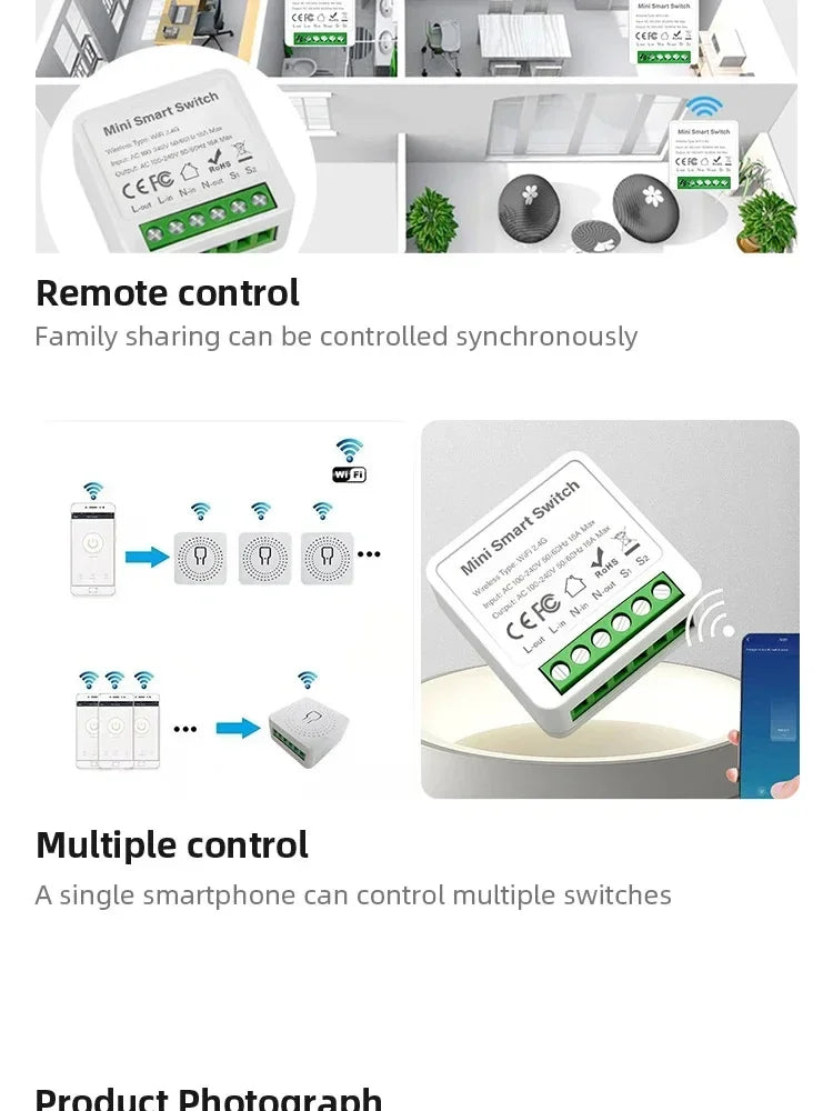 16A/20A Tuya Smart WiFi/Zigbee3.0 Switch APP Control Switch Mini Breaker Smart Life Control Support Alexa Home Yandex Alice
