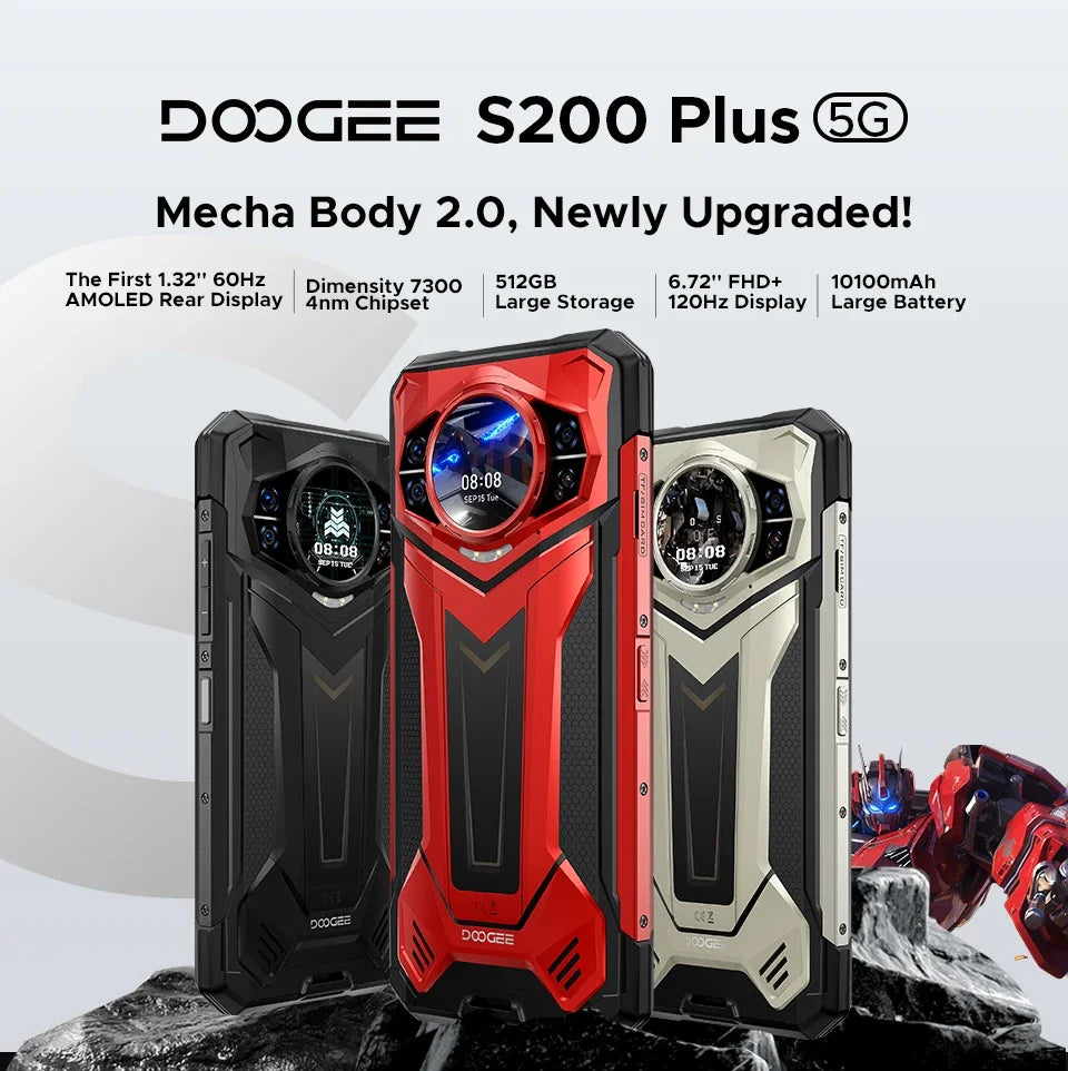 World Premiere DOOGEE S200 Plus 5G AI Rugged Phone Dimensity 7300 1.32