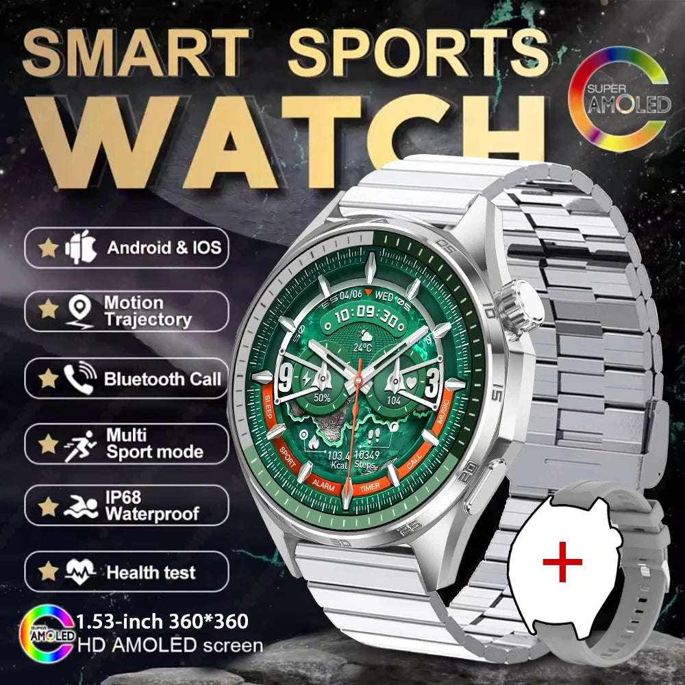 2026 New Watch 6 NFC Bluetooth Call Smart Watches Men GPS Tracking Sports Fitness IP68 Waterproof 1.53inch AMOLED Smartwatch