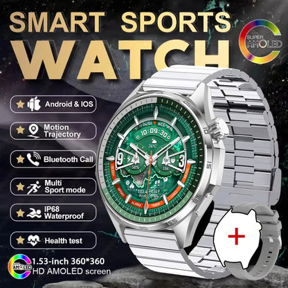 2026 New Watch 6 NFC Bluetooth Call Smart Watches Men GPS Tracking Sports Fitness IP68 Waterproof 1.53inch AMOLED Smartwatch