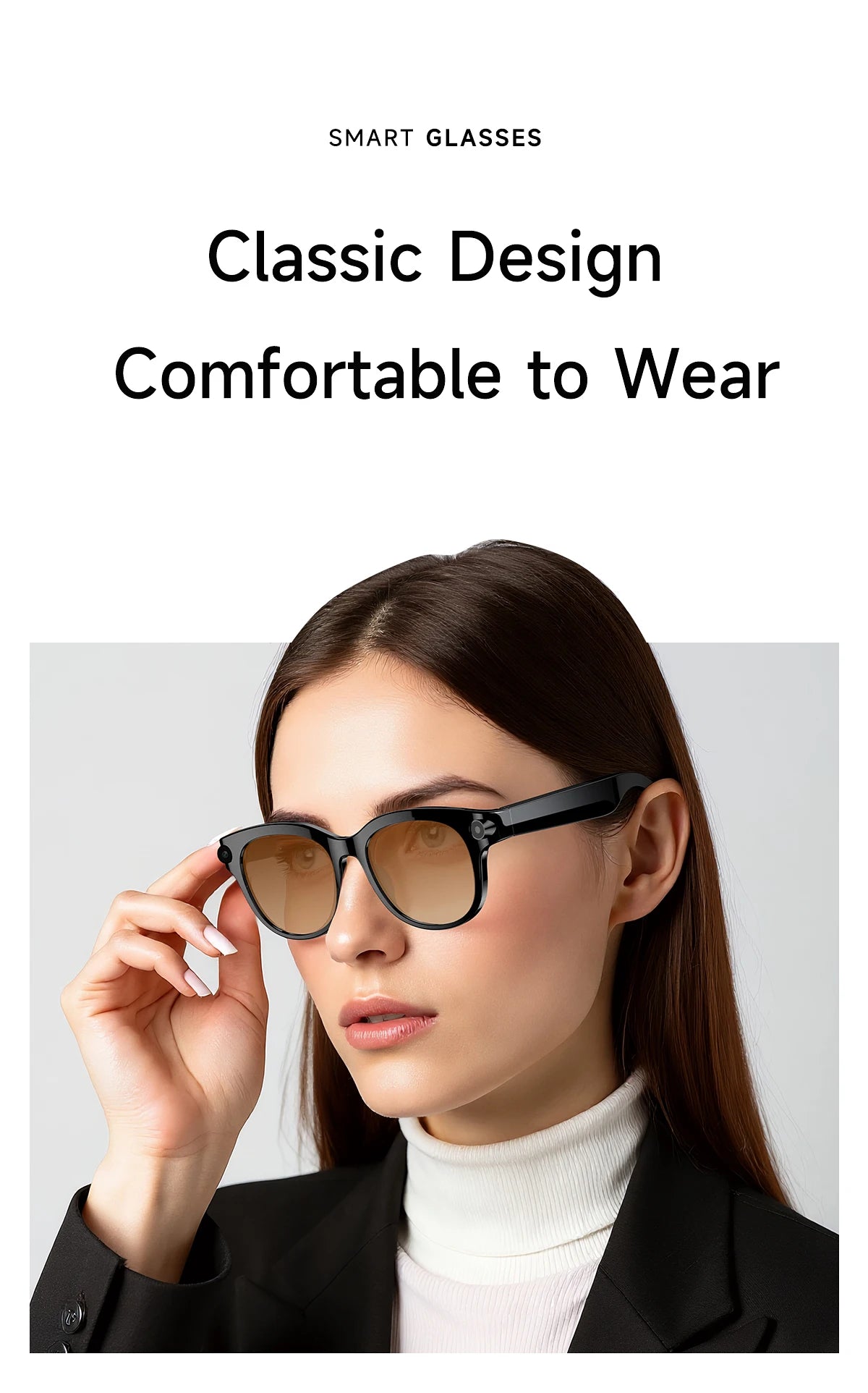 2026 AI Smart Glasses 200W HD Camera 1080P Translation AI Voice Assistant Music Playback LED Flashlight Men Women Smart Glasses