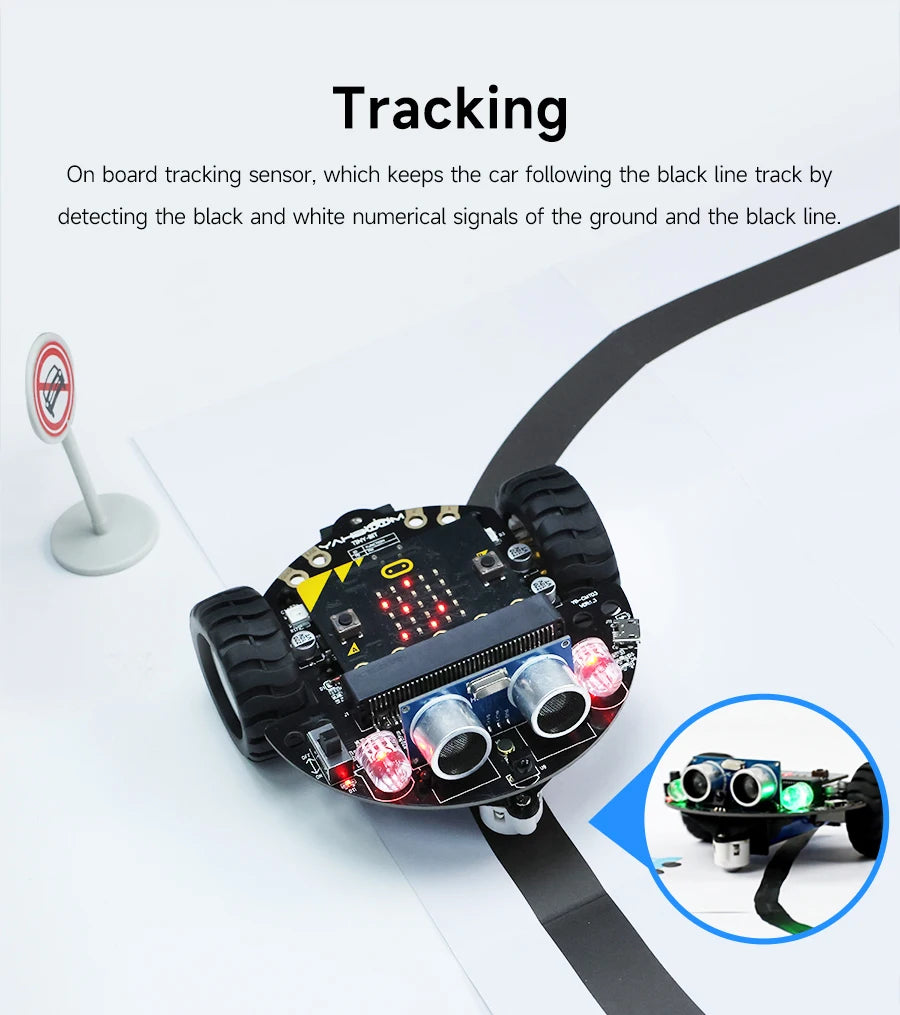 Yahboom Tiny:bit Plus Microbit Robot Car With ESP32 WiFi Camera Module Support APP FPV Control Programmable Toy Kids Coding