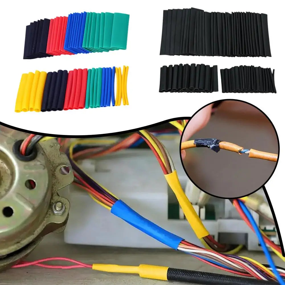 127/328/580pcs Heat Shrink Tube Tubing Insulation Shrinkable Tube Assortment Electronic Polyolefin Wire Cable Sleeve Kit