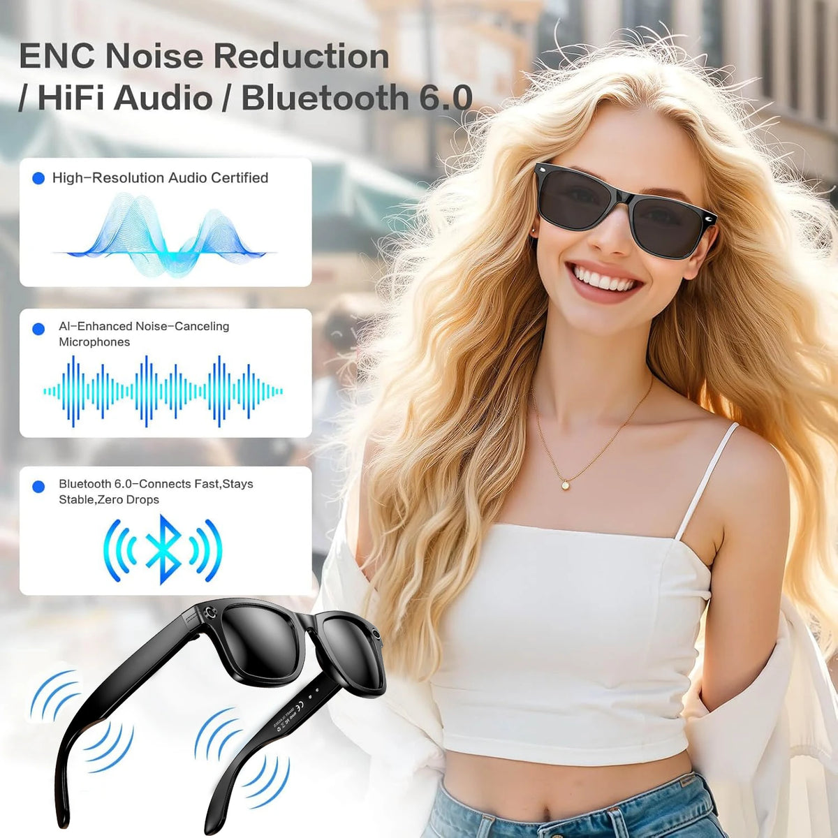 World Premiere 2026 New AI Shooting Glasses 4K HD 800W Pixels Camera Bluetooth Call Voice Assistant AI Translation Smart Glasses