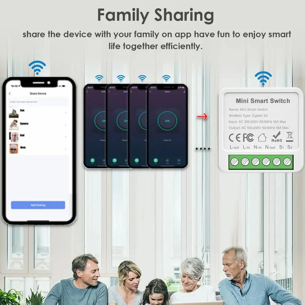 16A/20A Tuya Smart WiFi/Zigbee3.0 Switch APP Control Switch Mini Breaker Smart Life Control Support Alexa Home Yandex Alice