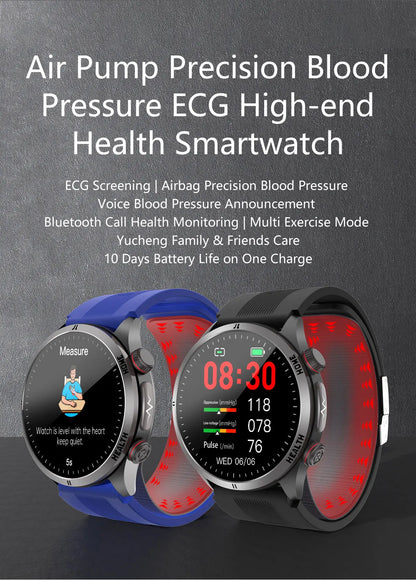 2026 New Upgrade Air Pump Blood Pressure Accurate Measure SmartWatch ECG Micro Physical Examination NFC Airbag Smart Watches Man