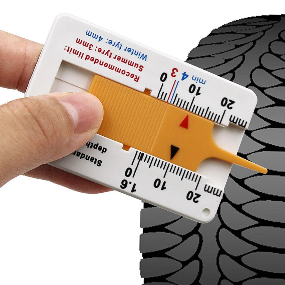 1pcs Tyre Tread Depth Depthometer Car Wheel Tread Depthometer Tread Ruler Wheel Measure Tool Plastic Measure Tools
