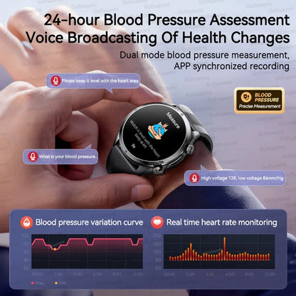2026 New Upgrade Air Pump Blood Pressure Accurate Measure SmartWatch ECG Micro Physical Examination NFC Airbag Smart Watches Man
