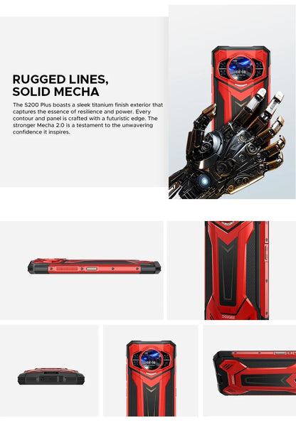 World Premiere DOOGEE S200 Plus 5G AI Rugged Phone Dimensity 7300 1.32" Rear Display 12+512GB 6.72'' 10100mAh Battery Smartphone