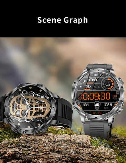 2025 New Men's Outdoor Sports Smart Watch 1.9" HD Touch Screen 800mAh Battery Life 100+ Sports Mode Fitness IPX8 Waterproof