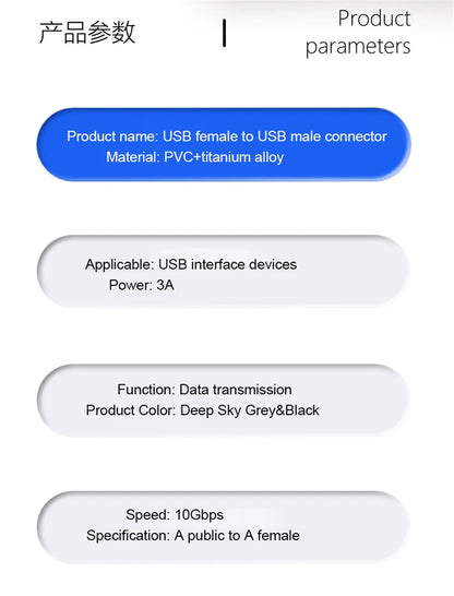 10 Gbps USB Upward Elbow Adapter for Laptop PC Connector Converte USB 3.0 Male to Female 90 Degree Right Angle Extension Adapter