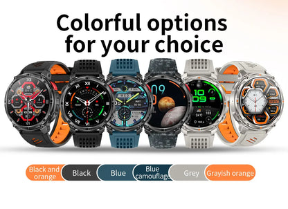 2026 New Military 1100mAh Battery Outdoor Sports SmartWatch Men Compass Flashlight GPS trackr 10ATM Waterproof Fitness Bracelet