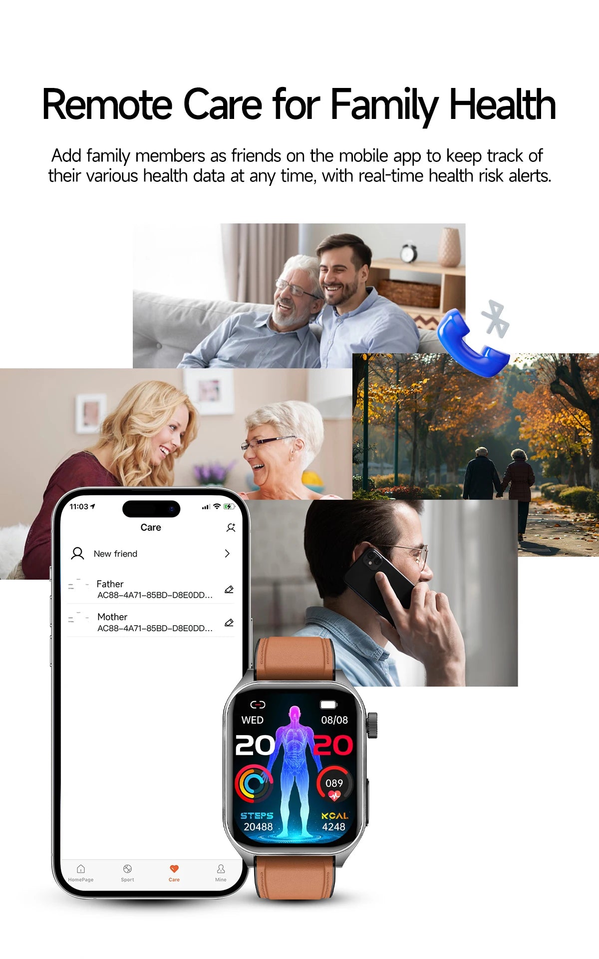 2026 New 650nm Laser Therapy Health Smartwatch Men ECG Blood Pressure Lipid Uric Acid Bluetooth Call Smart Watch For Android IOS